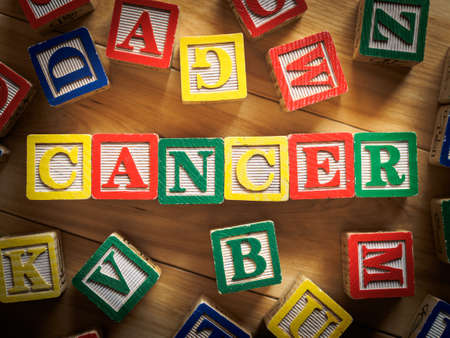 Cancer word on wooden blocksの写真素材