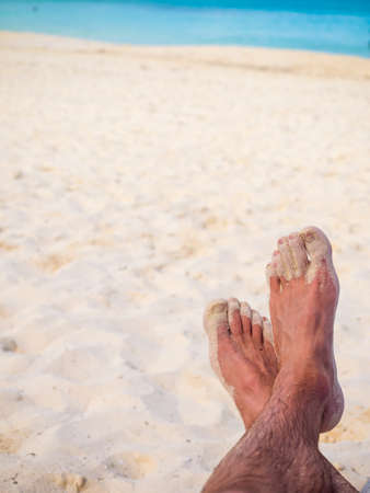 Feet up on holidayの写真素材