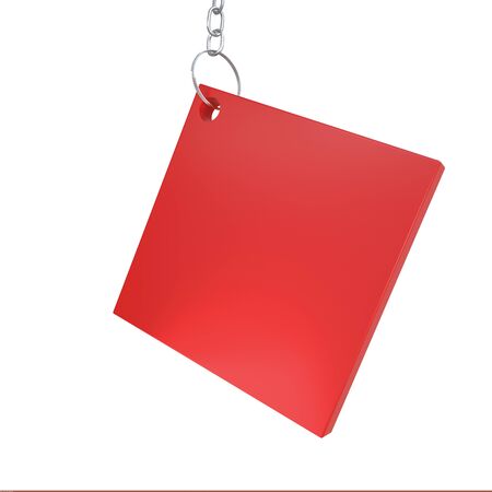 Red box label with chain for sale or priceの写真素材