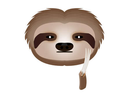 sloth thoughtful in white backgroundのイラスト素材