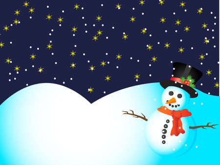 Snowman illustration in a white backgroundのイラスト素材