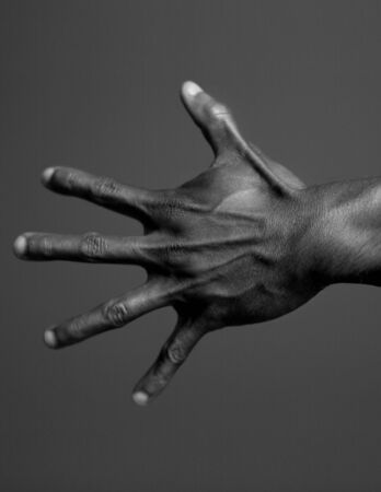 Human Body Hand in Black and Whiteの写真素材