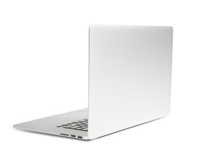 Laptop on White Backgroundの写真素材