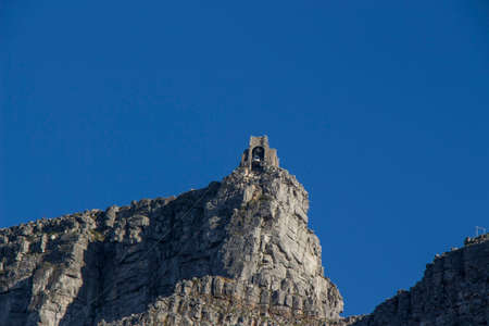 Table Mountain cable car station with a cable car leaving the stationのeditorial素材