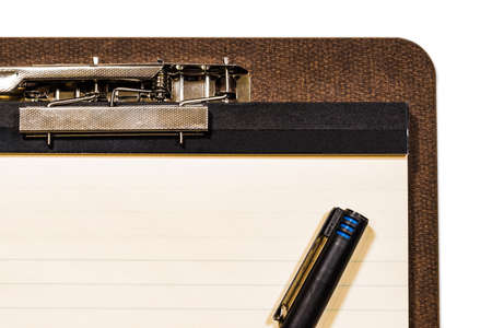 Clip Board notepad with penの写真素材