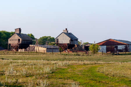 Old agricultural current, in summerの写真素材