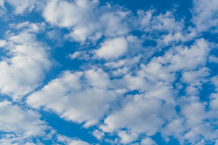 Uniform background of blue sky with light clouds.