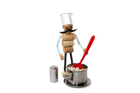Doll chef, made out of corkの写真素材