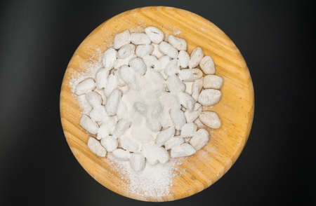 This is a homemade pasta, in this case Ã±oqui. Perfect to restaurant page or other presentationの写真素材