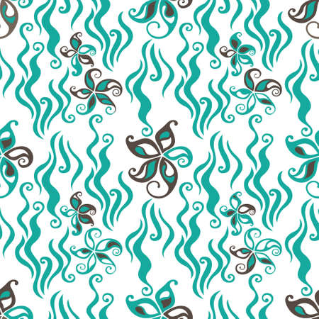 Decorative graphic color curly seamless background patternのイラスト素材