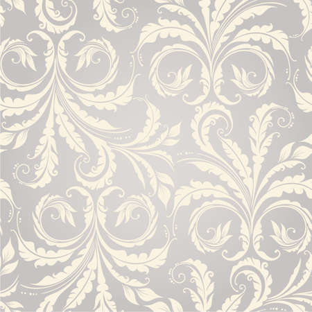 Decorative floral seamless pattern with plants and leavesのイラスト素材