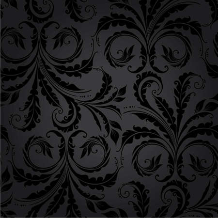 Decorative floral seamless pattern with plants and leavesのイラスト素材