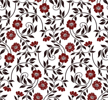 Excellent seamless floral background with flowers and leavesのイラスト素材