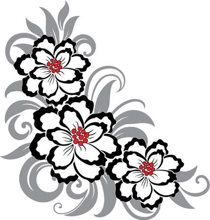 Beautiful decorative floral background with flowers and leavesのイラスト素材