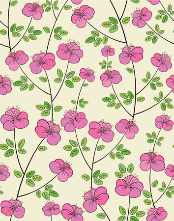 Beautiful decorative seamless pattern with flowers and leavesのイラスト素材