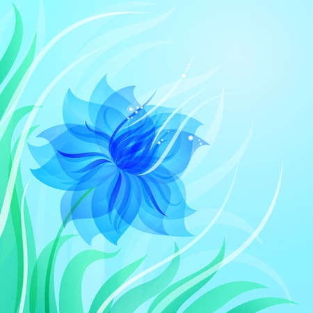 Abstract colorful flower background in azure tonesのイラスト素材