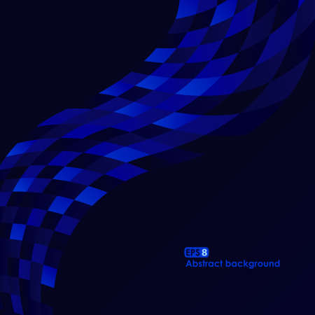 Abstract mosaic dark blue wave vector background for designのイラスト素材