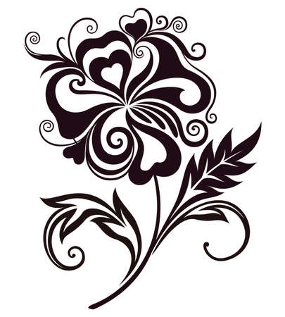 Abstract flower line-art element for design  illustration のイラスト素材