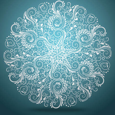 Abstract Christmas background with beautiful white snowflakeのイラスト素材