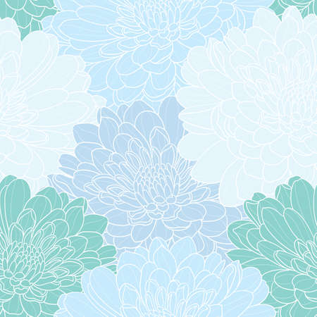 Floral seamless hand drawn vector background.のイラスト素材