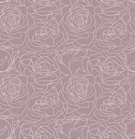 Beautiful seamless floral vector background with roses.のイラスト素材