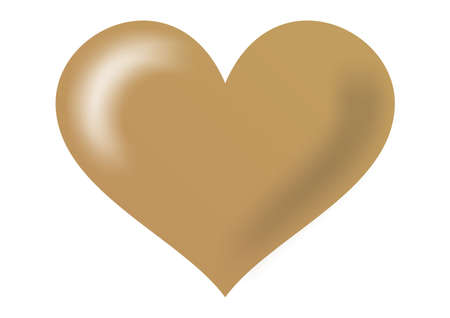 An illustration of a golden heartの写真素材