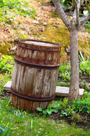Old wooden barrelの写真素材