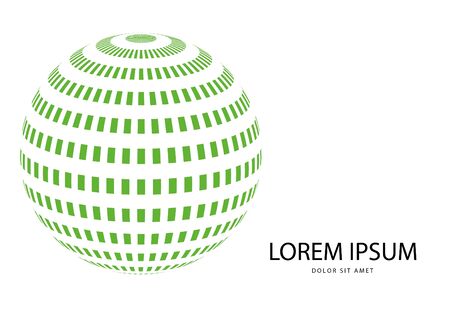 Abstract 3d green globe logo in vector format. Can be used in branding or different graphic design layoutsのイラスト素材
