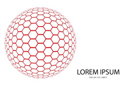Abstract 3d red globe logo in vector format. Can be used in branding or different graphic design layoutsのイラスト素材