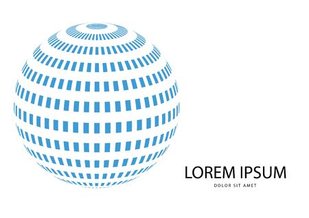 Abstract 3d blue globe logo in vector format. Can be used in branding or different graphic design layoutsのイラスト素材