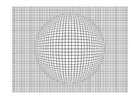 Vector illustration of a distorted surface. 2D pattern with fisheye 3D effectのイラスト素材