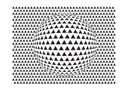 Vector illustration of a distorted surface. 2D pattern with fisheye 3D effectのイラスト素材