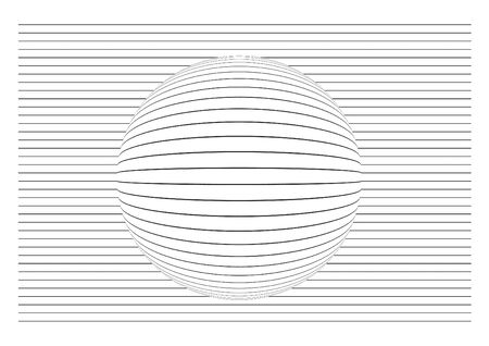 Vector illustration of a distorted surface. 2D pattern with fisheye 3D effectのイラスト素材
