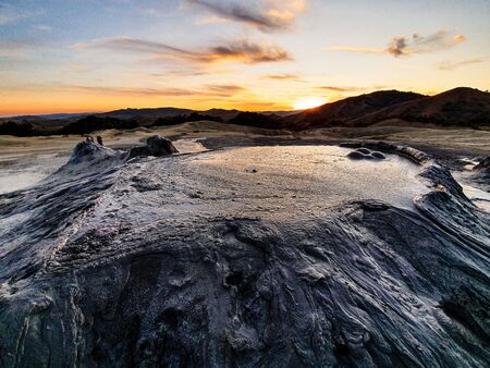 Muddy Volcanoes in Berca (Paclele Mari, Buzau), Romania