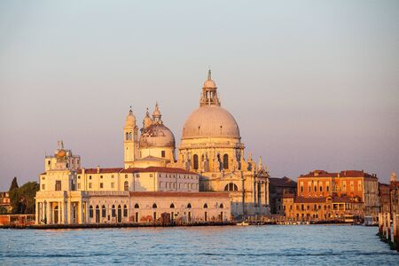 Church Santa Maria della Salute in Venice, Italy, shot at sunriseの写真素材