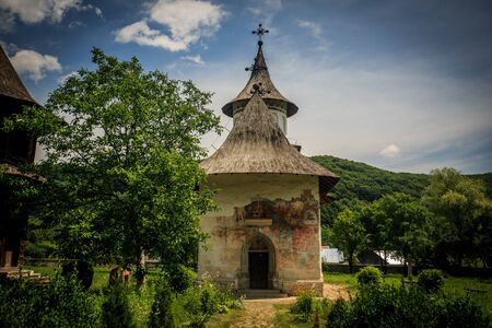 Patrauti Monastery - one of the many painted monasteries in Bucovina, Romaniaの写真素材