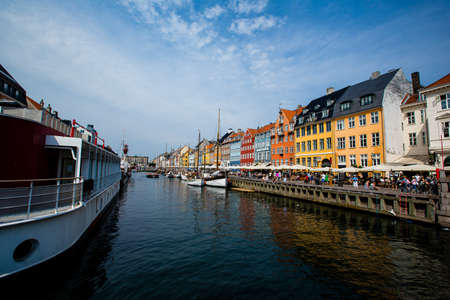 Nyhavn canal in Copenhagen, Denmark. Daylight shotのeditorial素材