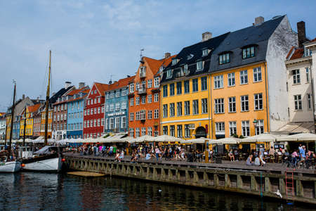Nyhavn canal in Copenhagen, Denmark. Daylight shot