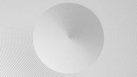 Abstract computer generated 3d illustration of a pattern of white concentric circles wavingの写真素材