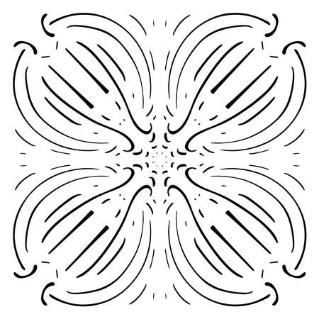 Vector pattern tile. A decorative symmetrical element, hand drawn in ink digital design.のイラスト素材