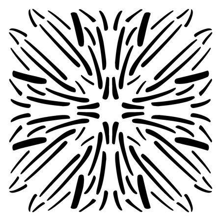 Vector pattern tile. A decorative symmetrical element, hand drawn in ink digital design.のイラスト素材