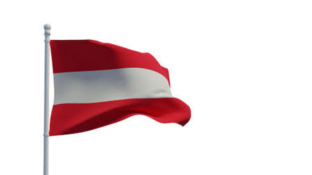 Republic of Austria national flag, waving in the wind. 3d rendering, CGIの写真素材