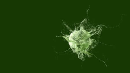 Explosion - 3D rendering. Abstract illustration, computer generated image (CGI). Can be used as a background imageの写真素材