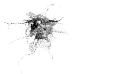 Explosion - 3D rendering. Abstract illustration, computer generated image (CGI). Can be used as a background imageの写真素材
