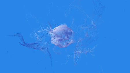 Explosion - 3D rendering. Abstract illustration, computer generated image (CGI). Can be used as a background imageの写真素材