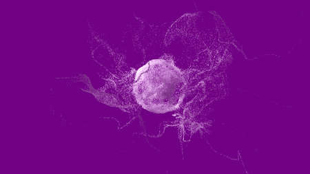 Explosion - 3D rendering. Abstract illustration, computer generated image (CGI). Can be used as a background imageの写真素材