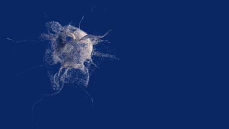 Explosion - 3D rendering. Abstract illustration, computer generated image (CGI). Can be used as a background imageの写真素材