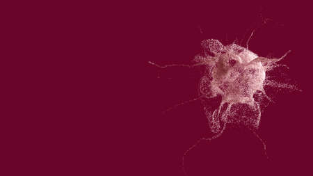 Explosion - 3D rendering. Abstract illustration, computer generated image (CGI). Can be used as a background imageの写真素材