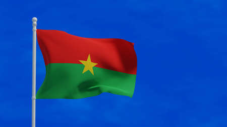 Burkina Faso national flag, waving in the wind. 3d rendering, CGIの写真素材