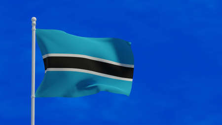 Republic of Botswana national flag, waving in the wind. 3d rendering, CGIの写真素材